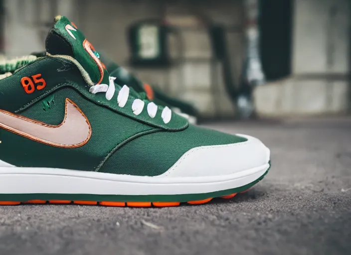 Image similar to product still of Boba Fett signature Nikes, 85mm f1.8