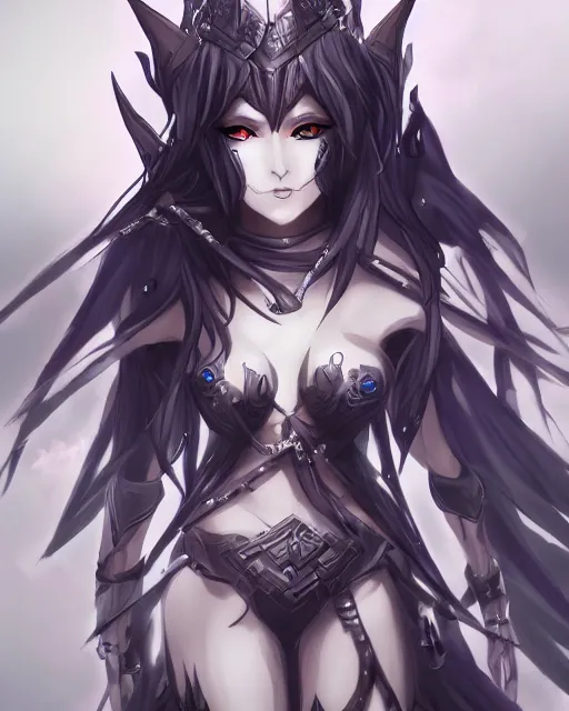 Image similar to elven dark elf girl, in the style of sumihei, tokyo ravens style, dynamic lighting, fantasy concept art, trending on art station, stunning visuals, ultra detailed