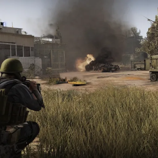 Image similar to high quality screenshot of modern warfare 5