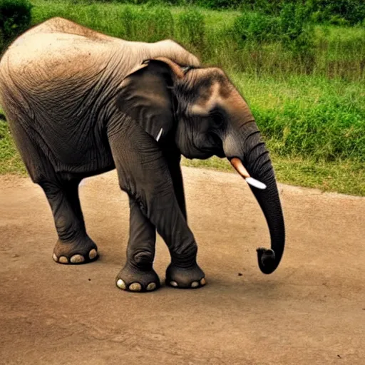 Image similar to elephant riding a bike