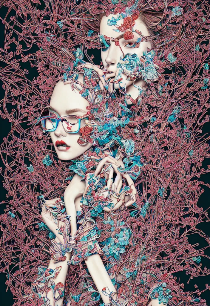 Prompt: fashion advertising campaign by james jean, highly detailed, intricate