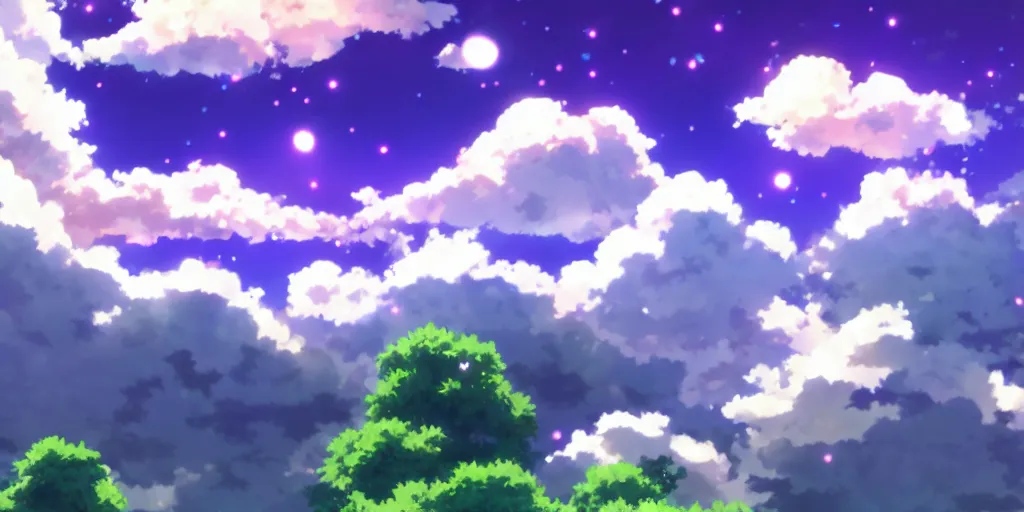 Image similar to A background for an anime-themed social media profile sky bright clouds bloom effect from Skyrim blender studio ghibli clouds