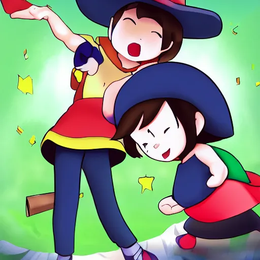 Prompt: adeleine slapping!!! zan partizanne, pixiv