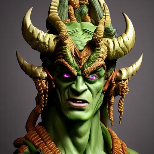 Prompt: high intricate bust of illidan stormrage carved from wood in baroque style, studio light, maria panfilova, andrea savchenko, mike kime, ludovic plouffe, qi sheng luo, oliver cook, trending on artstation