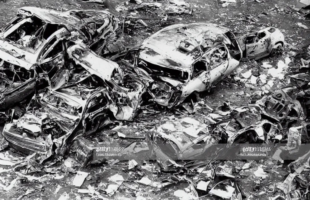 Image similar to The deadliest car crash, no survivors, news photo