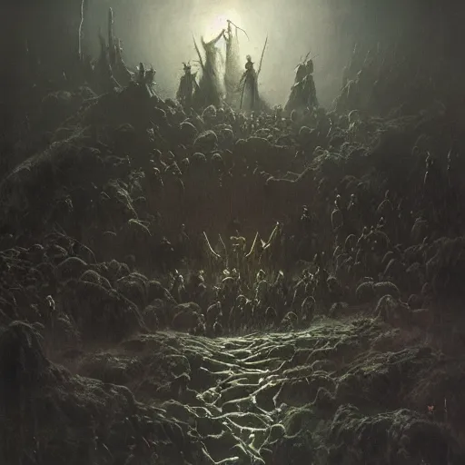 Image similar to lord of the ring concept art, beksinski, wayne barlowe, adrian smith concept art, ruan jia, weta workshop the hobbit