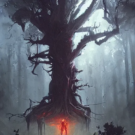 Prompt: tree of death by Greg Rutkowski