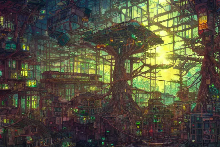 Looking for solarpunk city art for wallpaper background of my