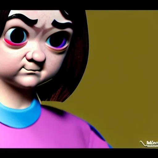 Prompt: maisie williams like a toy made by pixar, conceptual 3 d render