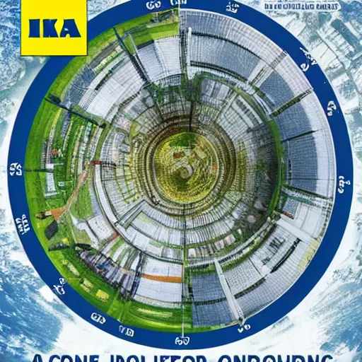 Image similar to a detailed ikea guide on the construction of planet earth