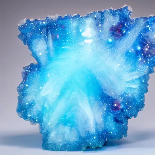 Image similar to blue ice crystal sculpture of galaxy nebula