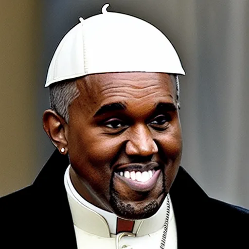 Image similar to pope kanye in the style of a grand theft auto 5 loading screen