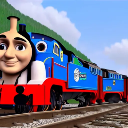 Prompt: justin trudeau as a train in thomas the tank engine, 8 k, trending on artstation