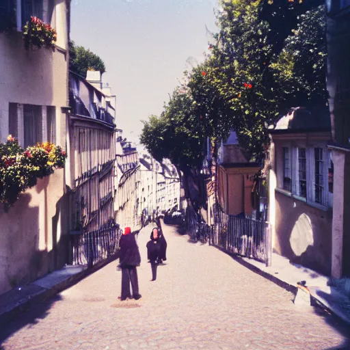 Prompt: photo, montmartre, portrait, kodak ektachrome 1 2 0,