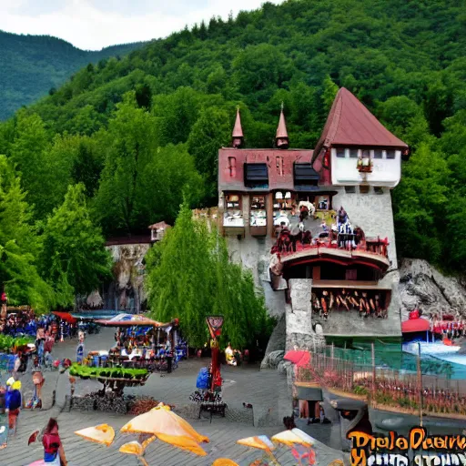 Image similar to dracula castle transylvania waterpark