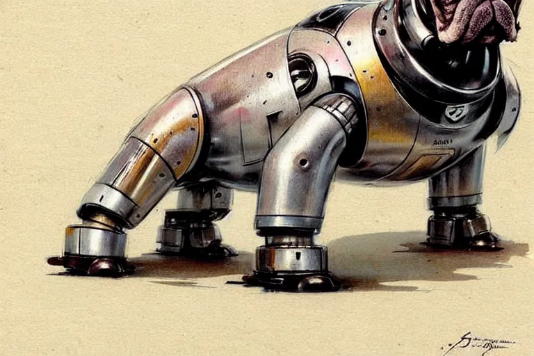 Image similar to ( ( ( ( ( 1 9 5 0 s retro future robot bulldog. muted colors. ) ) ) ) ) by jean - baptiste monge!!!!!!!!!!!!!!!!!!!!!!!!!!!!!!