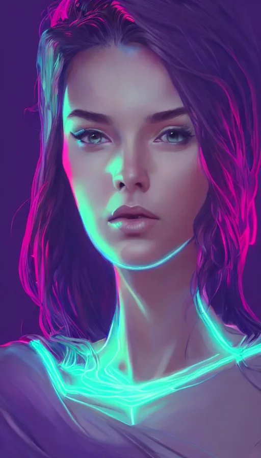 Image similar to neon, academic female pose from artstation, minimalistic, fibonacci, sweat drops, insane, pinup, intricate, highly detailed, digital painting, artstation, concept art, smooth, sharp focus, illustration, Unreal Engine 5, 8K, art by artgerm and greg rutkowski and alphonse mucha