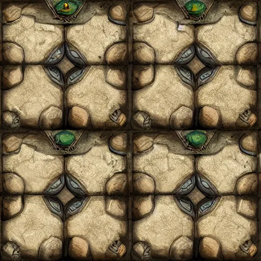 Image similar to hand painted dungeon tiles texture with perfect details, symmetry, digital art