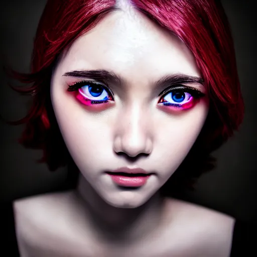 Prompt: prompt, high speed, modelsociety, radiant skin, huge anime eyes, rtx on, perfect face, intricate, sony a 7 r iv, symmetric balance, polarizing filter, photolab, lightroom, 4 k, dolby vision, photography award