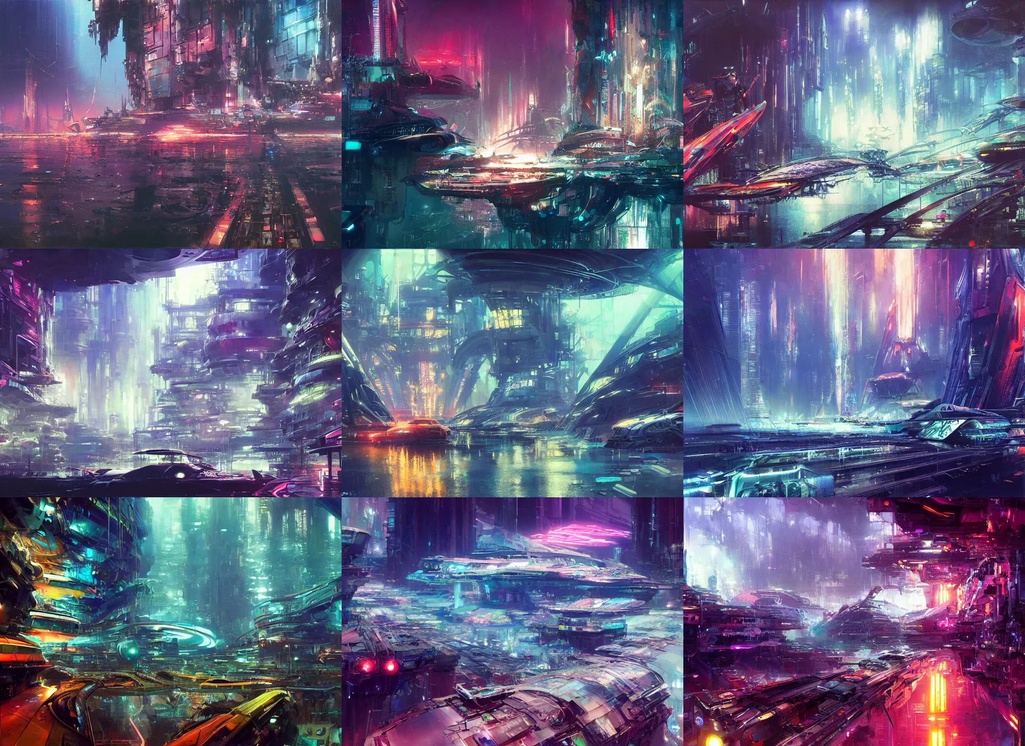 Prompt: futuristic underwater metropolis, neon light, sea ground, darkness, 4 k artstation, john berkey, wadim kashin, noriyoshi ohrai