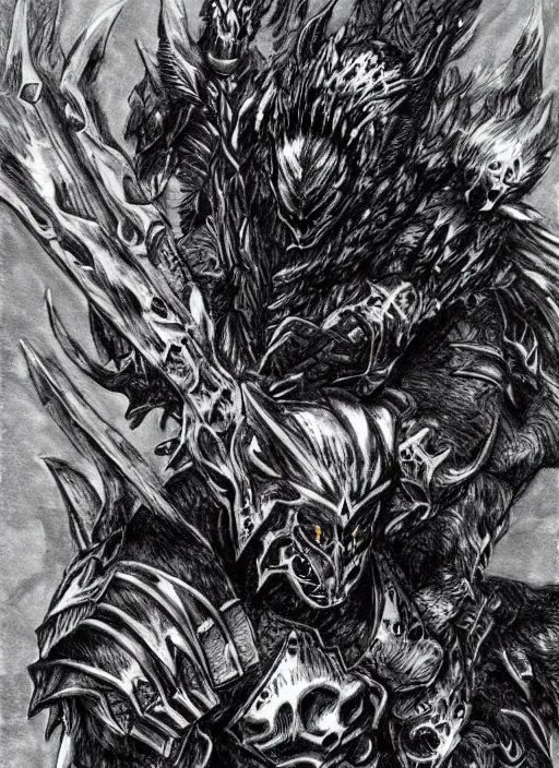 Demon Wolf Armored Knight By Kentaro Miura Stable Diffusion