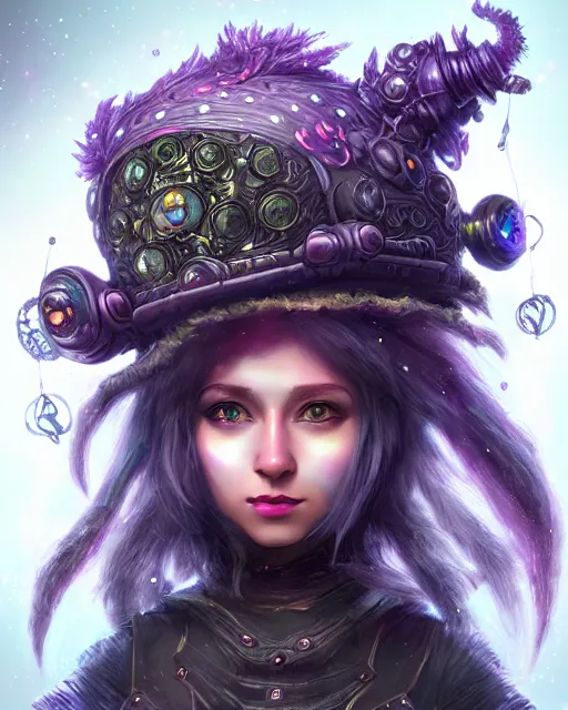 Image similar to ultradetailed rpg character portrait of a cute nebulapunk witch, digital art,, intricate, sharp focus, trending on artstation hq, deviantart, volumetric lighting, unreal engine, octane render