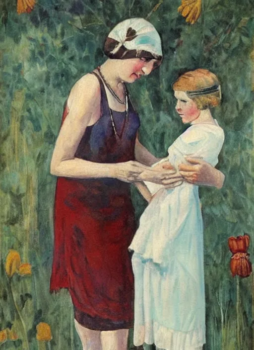 Prompt: mother why do you cry 1 9 2 0 s american painting