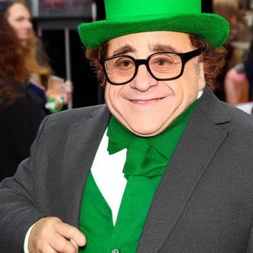 Image similar to danny devito as an irish leprechaun