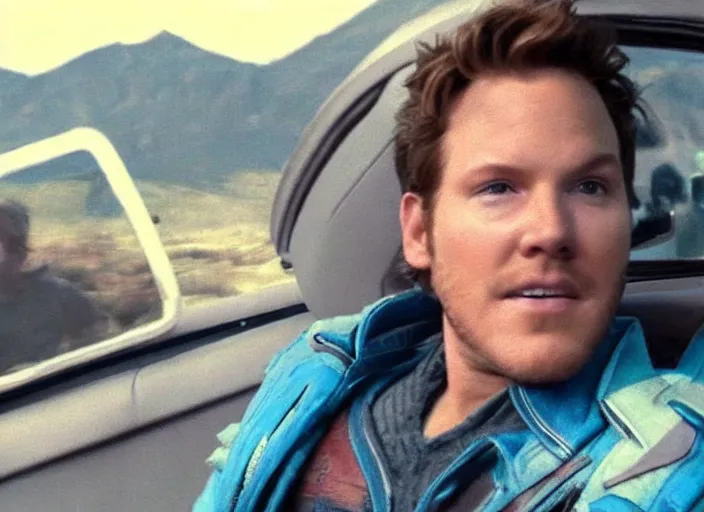 Image similar to a very high resolution image from a new movie, starlord. driving around. inside of a car. mountains, polaroid, directed by wes anderson