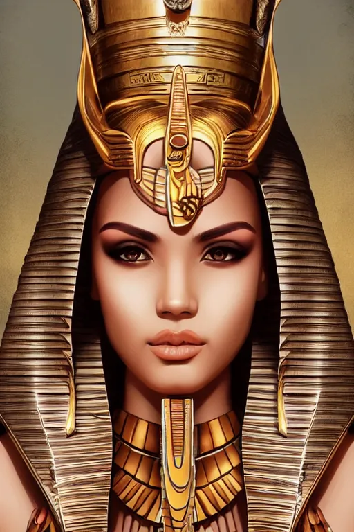 Image similar to a highly detailed beautiful portrait of a egyptian god in the style of artgerm.