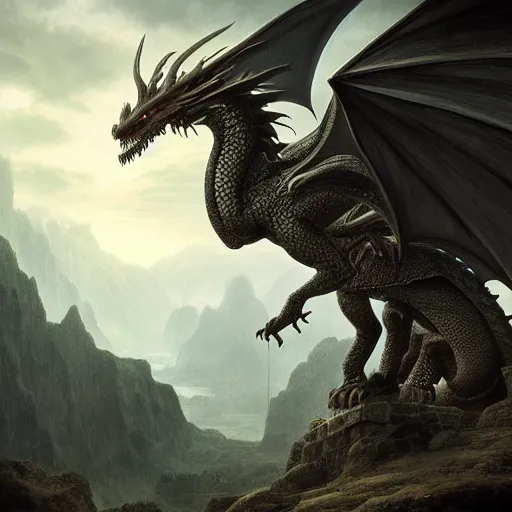 epic fantasy dragon, by caspar david friedrich, matte, Stable Diffusion