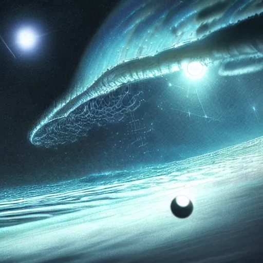 Image similar to space wave surfer, digital art, trending on, matte painting