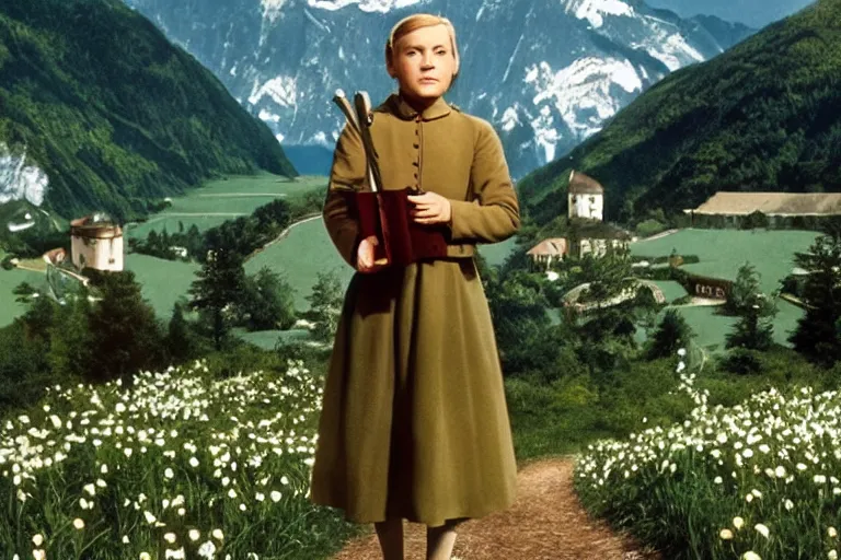 Image similar to still image from the sound of music by wes anderson, ultra detailed, finely detailed