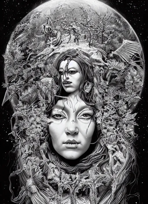 Prompt: Hel goddess painting by Dan Hillier, trending on artstation, artstationHD, artstationHQ, 4k, 8k