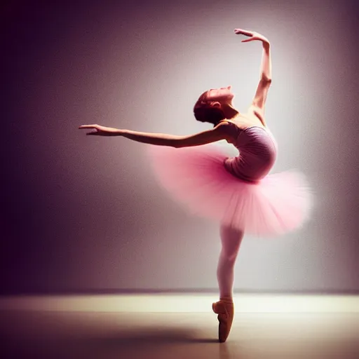 Image similar to ballet photography, motion blur, dreamy, pastel colors