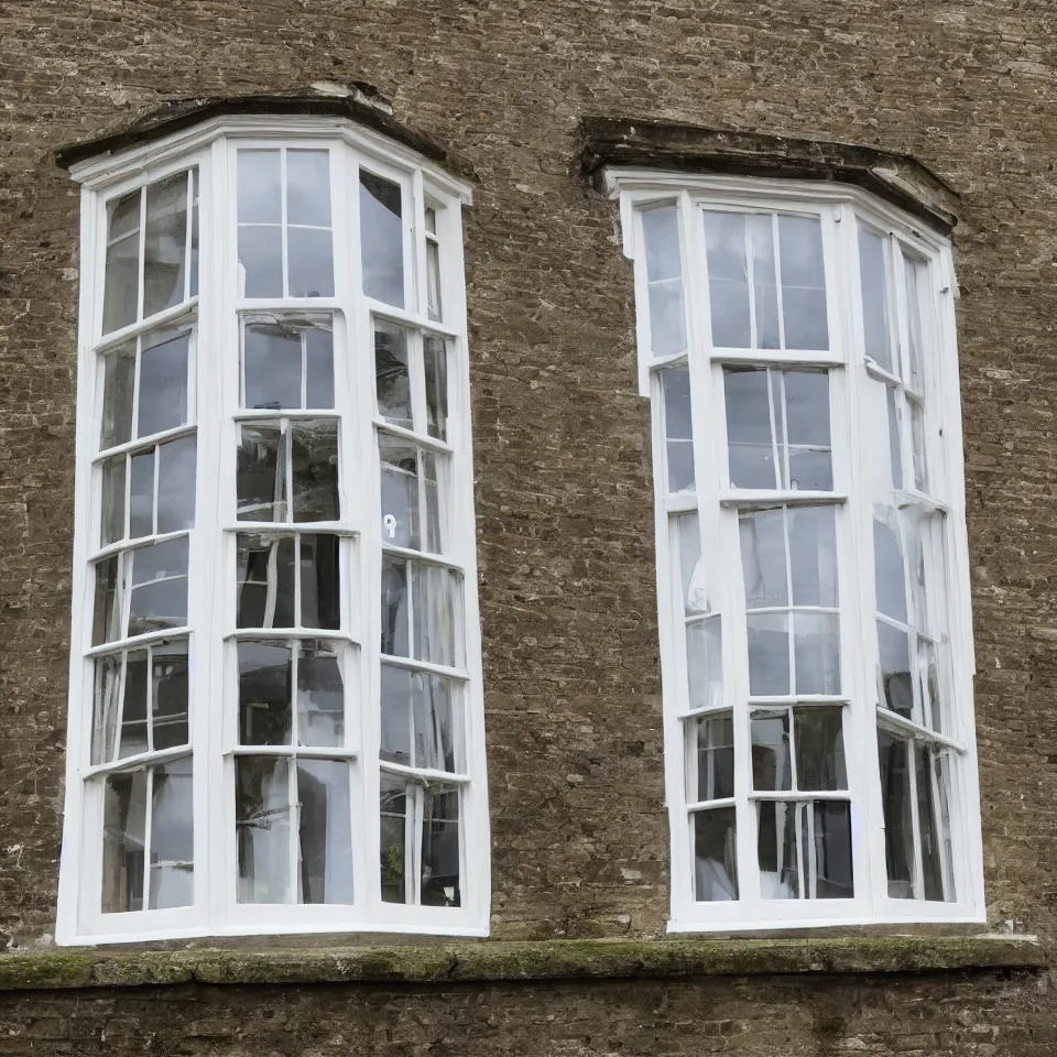 Prompt: bizarre sash window in england, symmetrical, dreamy