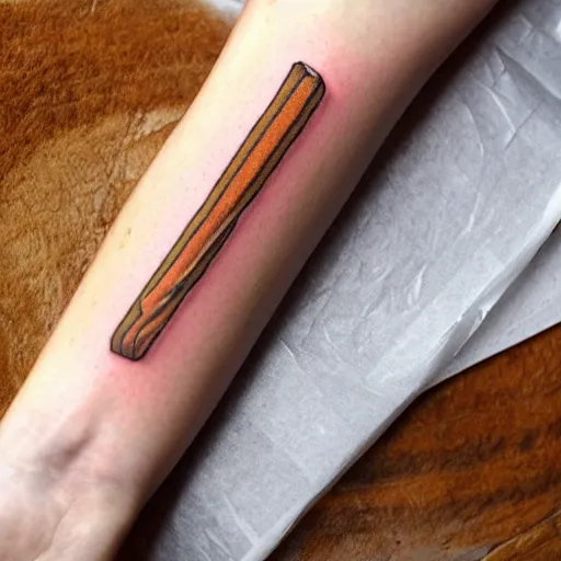 Image similar to a tattoo of a single churro stick