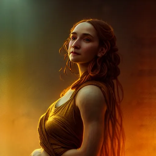 Image similar to majestic gracious regal seductive oracle of delphi portrait, ancient greece, atmospheric lighting, painted, intricate, volumetric lighting, beautiful, rich deep colours masterpiece, golden hour, sharp focus, ultra detailed, by leesha hannigan, ross tran, thierry doizon, kai carpenter, ignacio fernandez rios