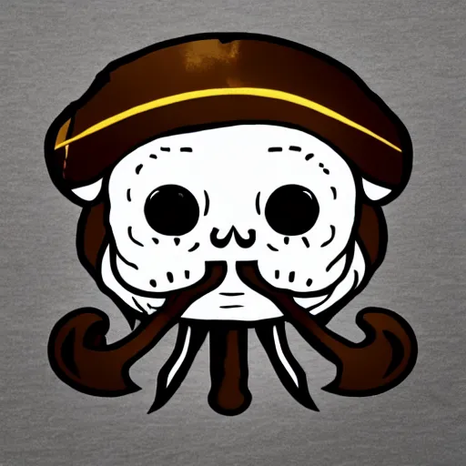 Prompt: Pirates of the caribbean but instead of davy jones it is the GitHub octocat, realistic, photorealistic