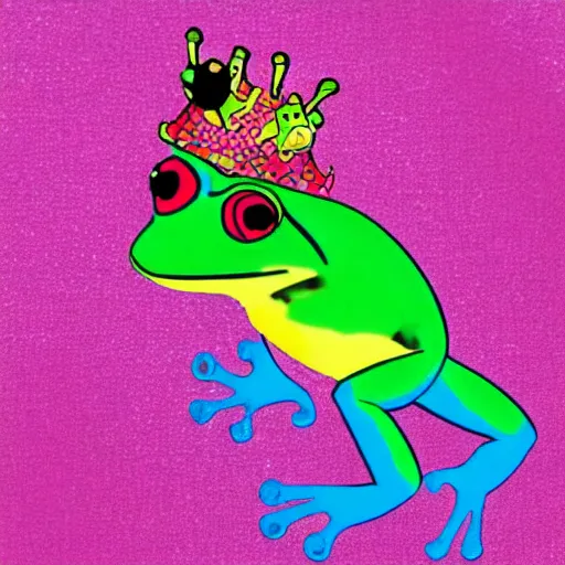 Image similar to frog elvis, lisa frank