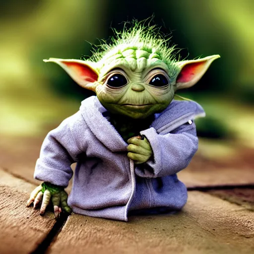 Image similar to Groot Baby Yoda take a picture together 4K quality super realistic