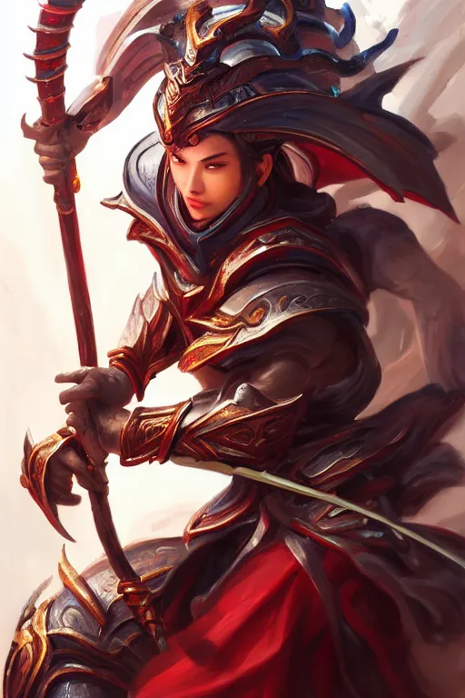 Image similar to a masterpiece portrait of nezha, legendary slim male god holding spear and red armor, bomb, fantasy character portrait, hyper detailed, digital painting, 8 k realistic, trending on artstation, sharp focus, dof, by fenghua zhong, artgerm, ne zha from smite, tsuyoshi nagano, flame everywhere