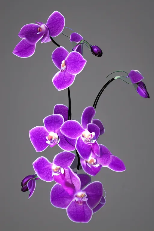 Image similar to a purple and blue orchid, ( ( ( ( jonathan zawada ) ) ) ) a computer rendering by agnes lawrence pelton, featured on polycount, computer art, rendered in cinema 4 d, octane render, rendered in maya