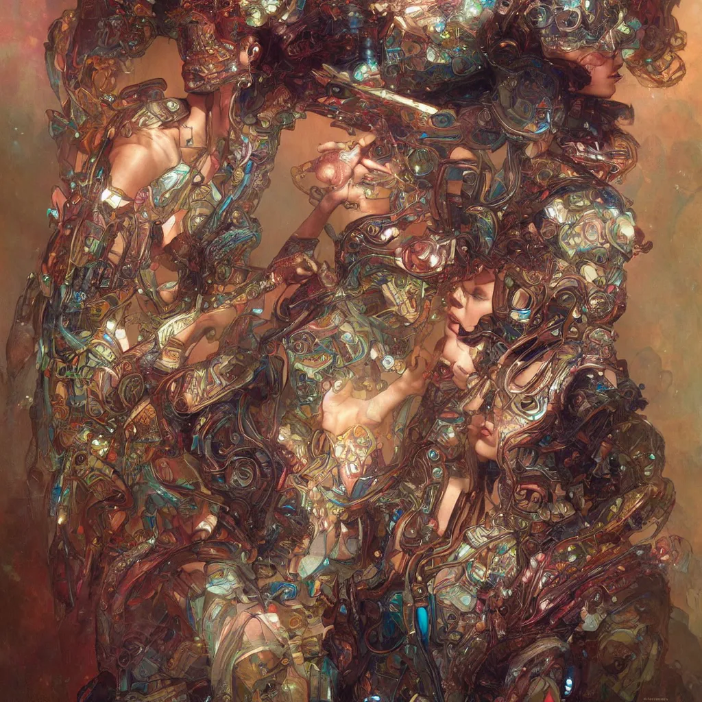 Image similar to extremely psychedelic cyborg queen of lsd. intricate, elegant, highly detailed, extremely lifelike photorealistic digital painting, artstation. steichen, gaston bussiere, tom bagshaw, cyberpunk alphonse mucha