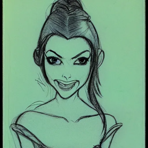 Image similar to milt kahl sketch of victoria justice with tendrils hair style as princess padme from star wars episode 3