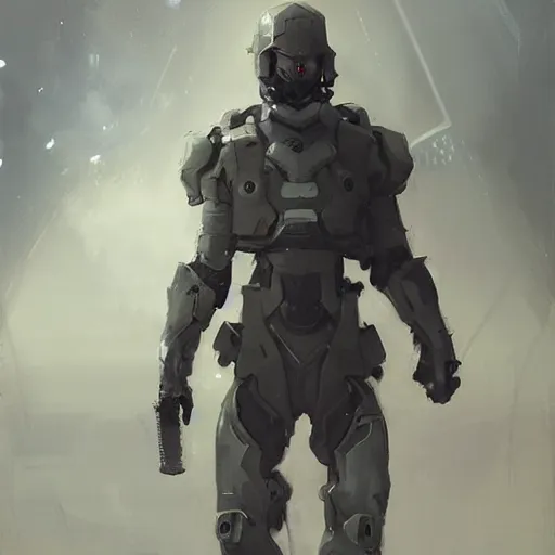 Image similar to concept art by greg rutkowski, a futuristic soldier from the near future, around the 2 2 nd century, wearing a futuristic tactical gear, artstation hq.