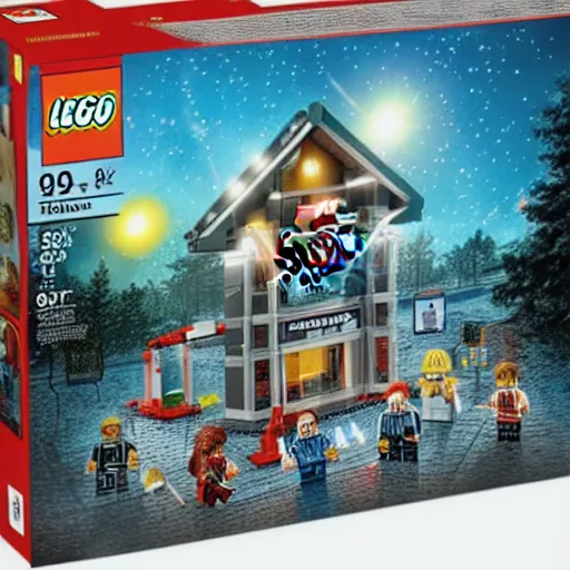 Prompt: official Stranger Things upside down Lego set, pictured on a white background, highly detailed, 8k, field depth, Lego creators winner set