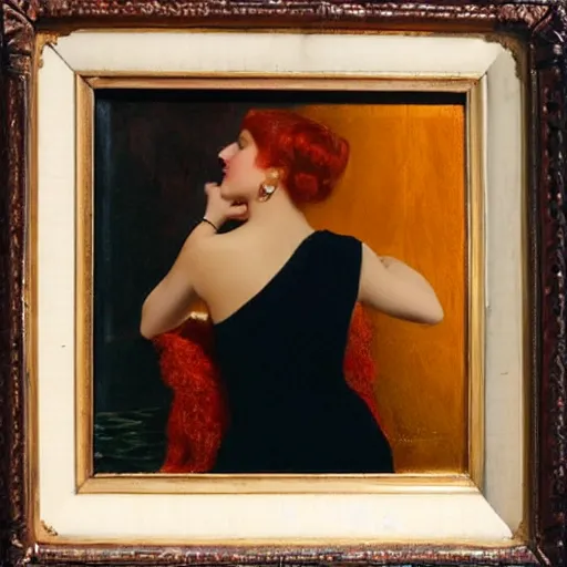 Prompt: a true-to-life portrait of a lady wearing backless sweater, painted by Delphin Enjolras, real-life accurate, photoshoot