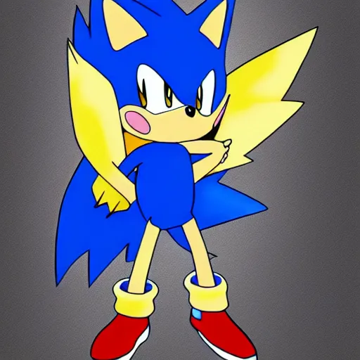 Image similar to pokemon that looks like sonic the hedgehog in pokemon style