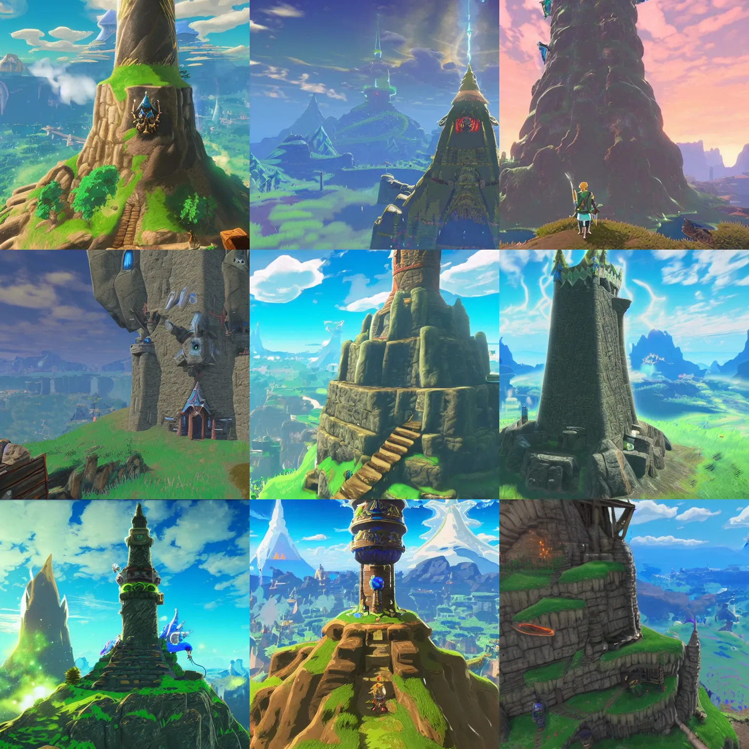 Prompt: A Wizard Tower in The Legend of Zelda Breath of the Wild, ultra, highly detailed, 4k quality photo